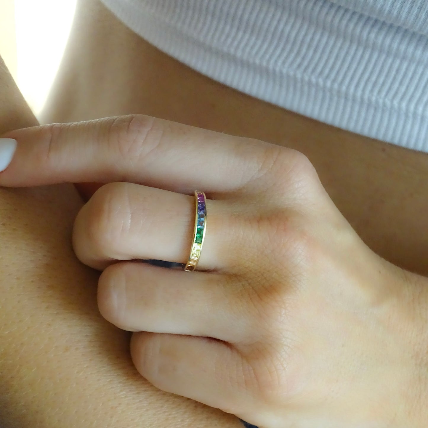 Anillo plata rainbow