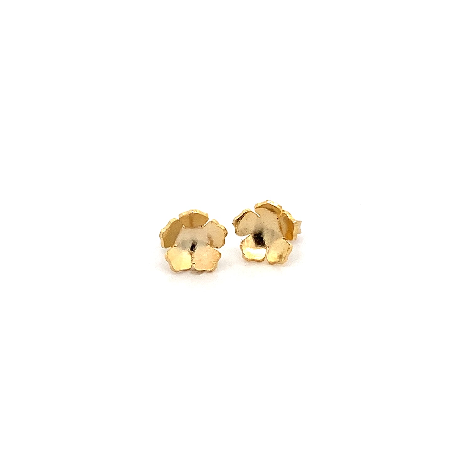 Aros flor mini de plata con baño de oro