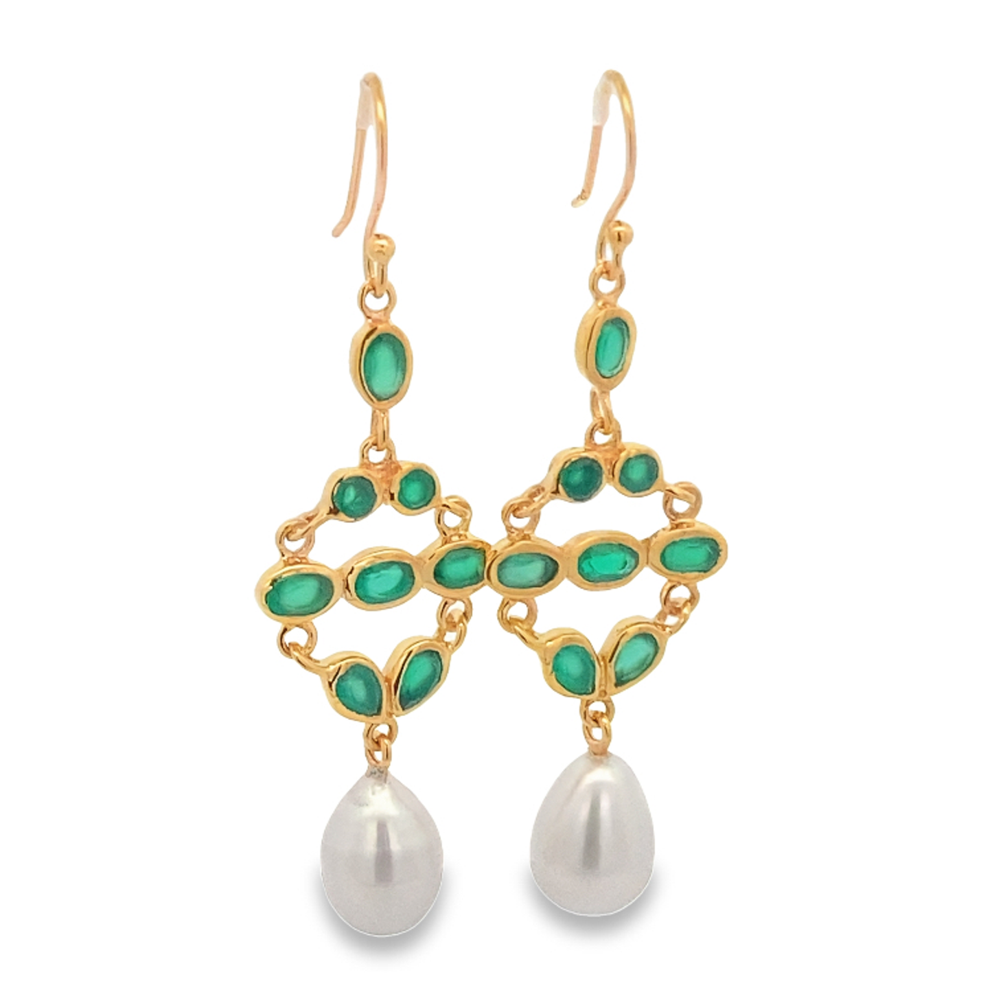 Aros Colgantes Ágatas y Perla