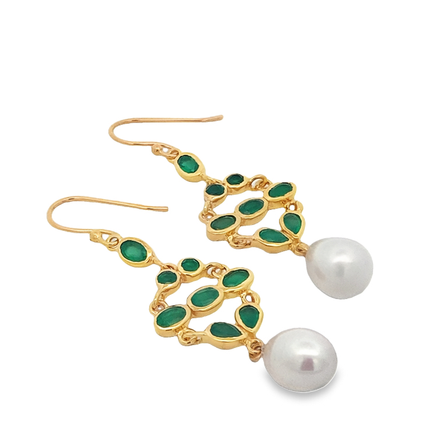 Aros Colgantes Ágatas y Perla