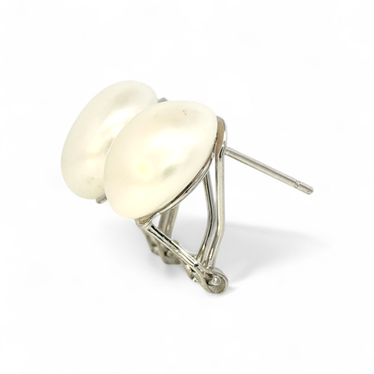 Aros perlas 11-12 mm cierre omega plata 925