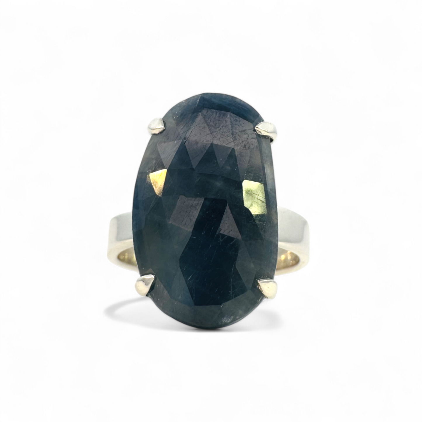 Anillo de plata 925 con zafiro ajustable