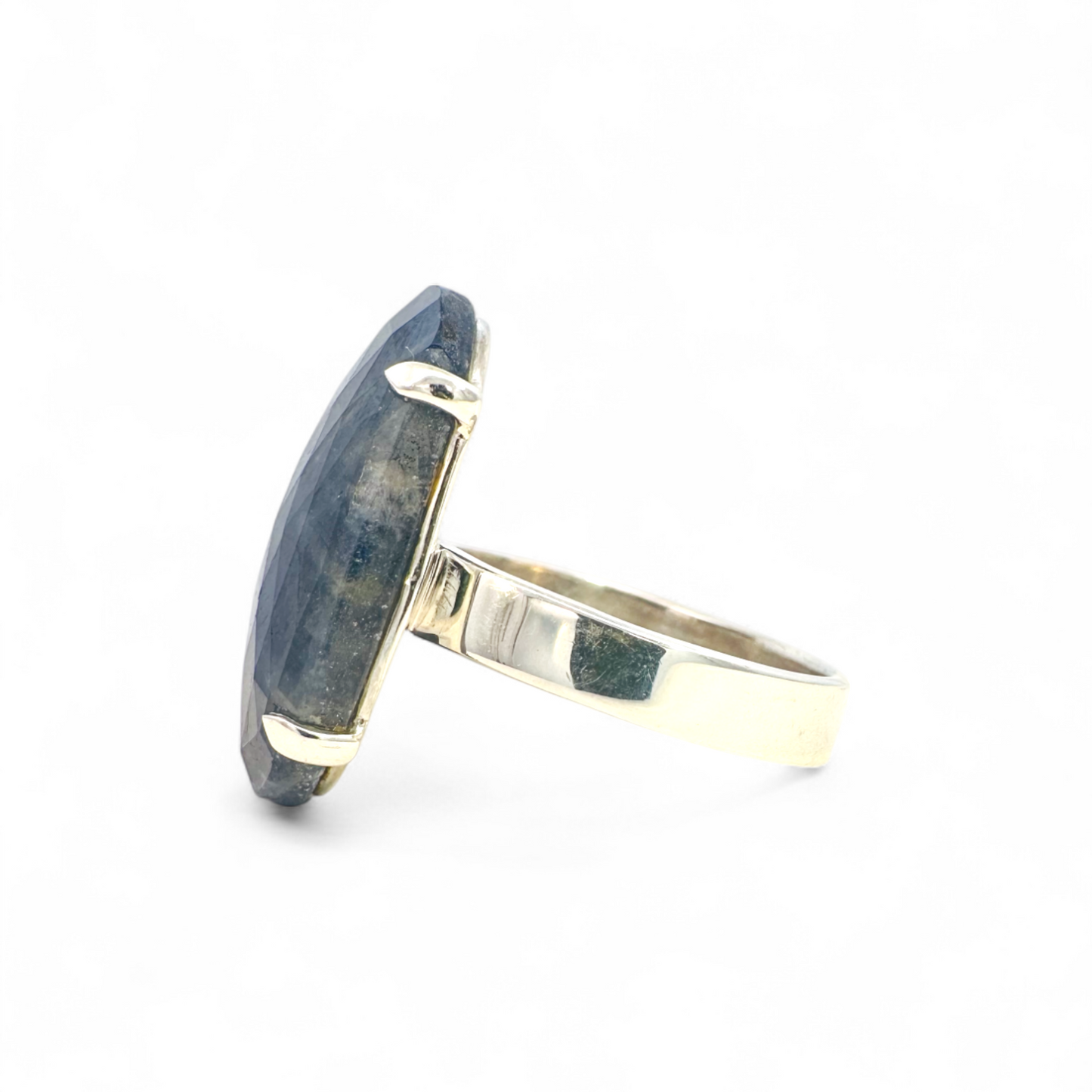Anillo de plata 925 con zafiro ajustable