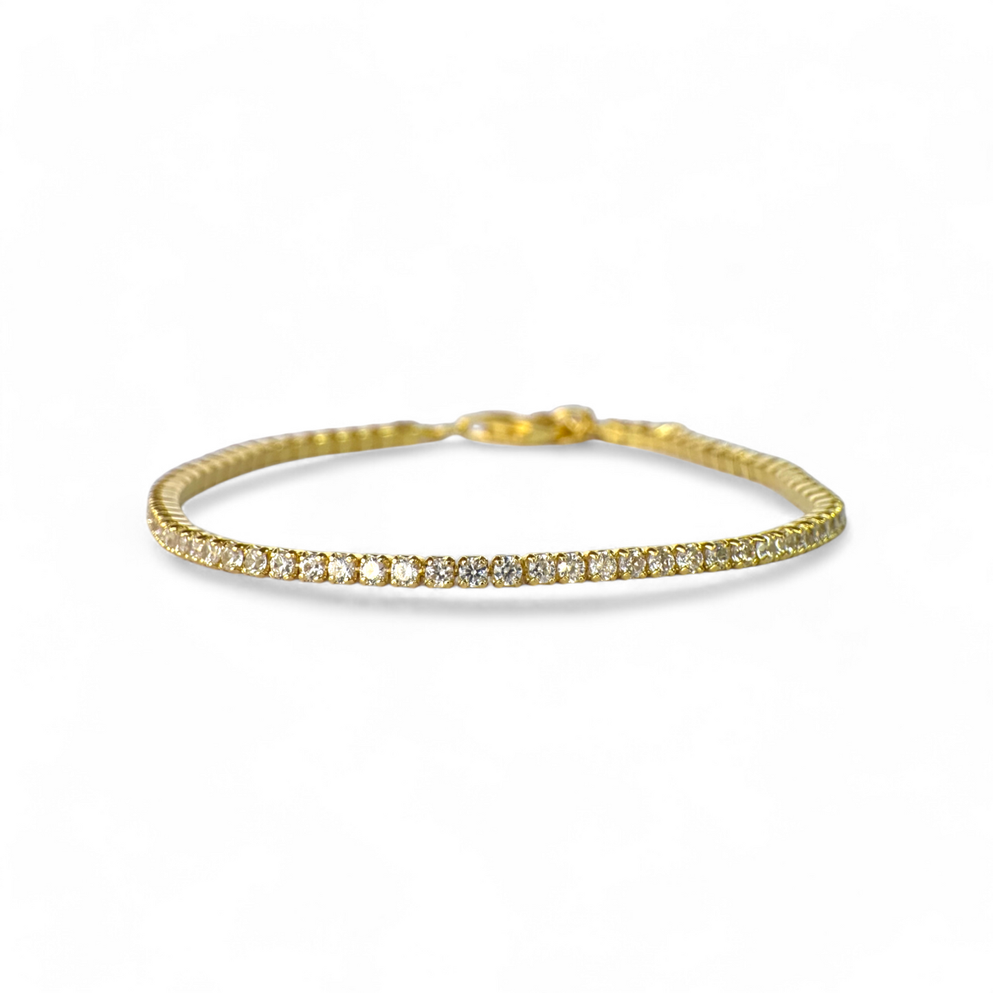 Pulsera tennis de plata 925 con circones dorada
