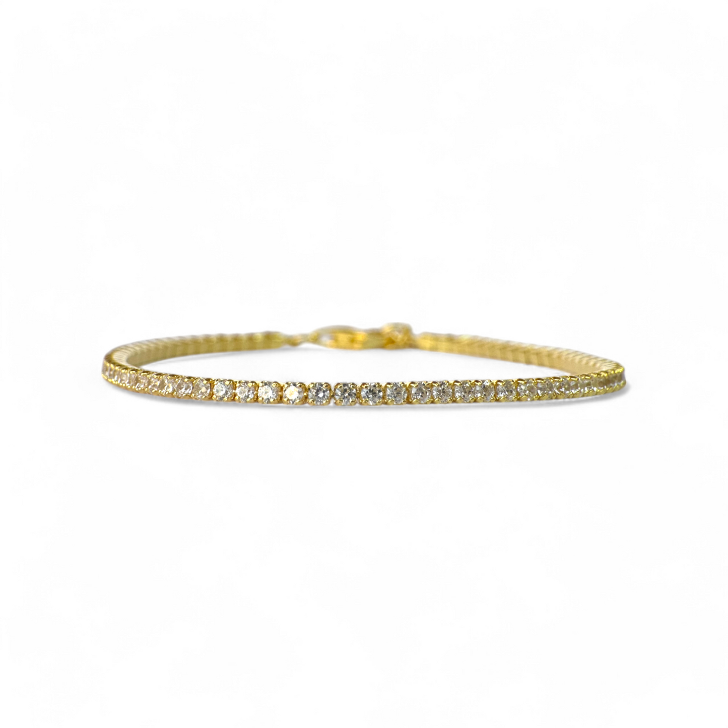 Pulsera tennis de plata 925 con circones dorada