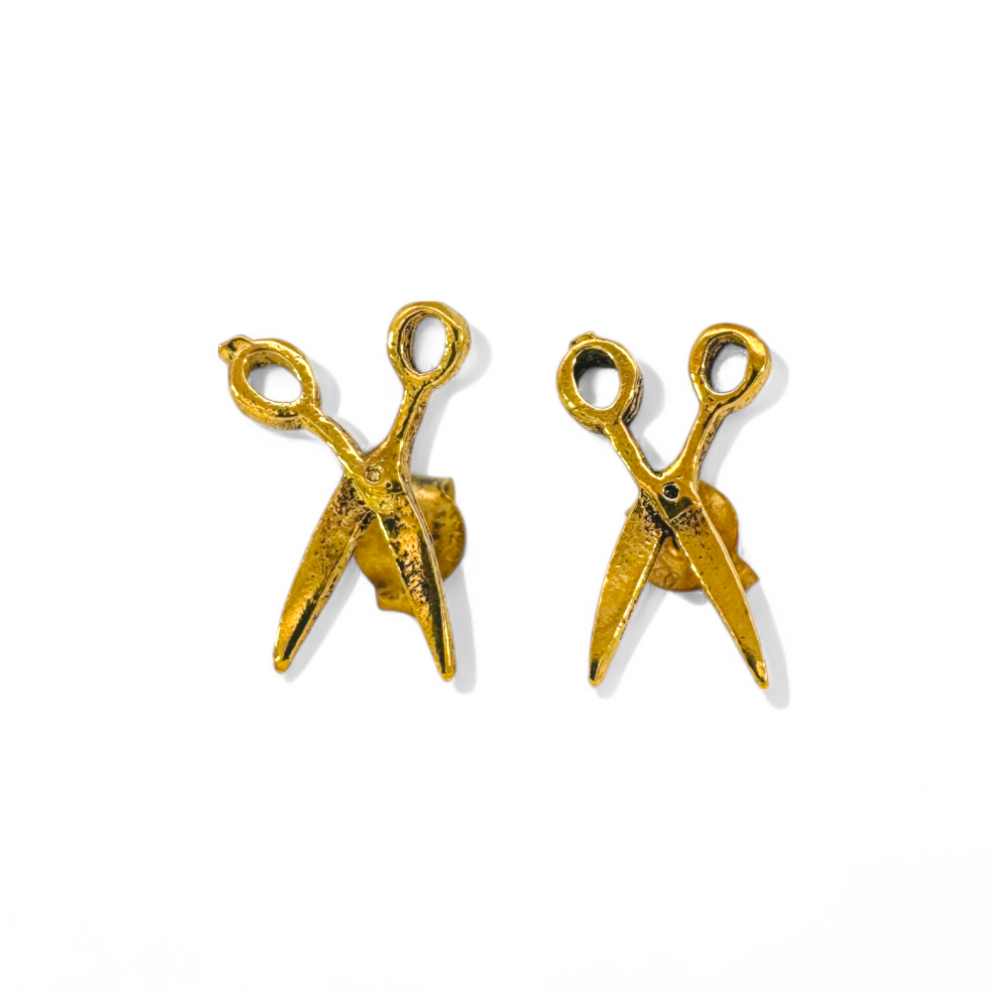 Aros stud Tijeras dorados