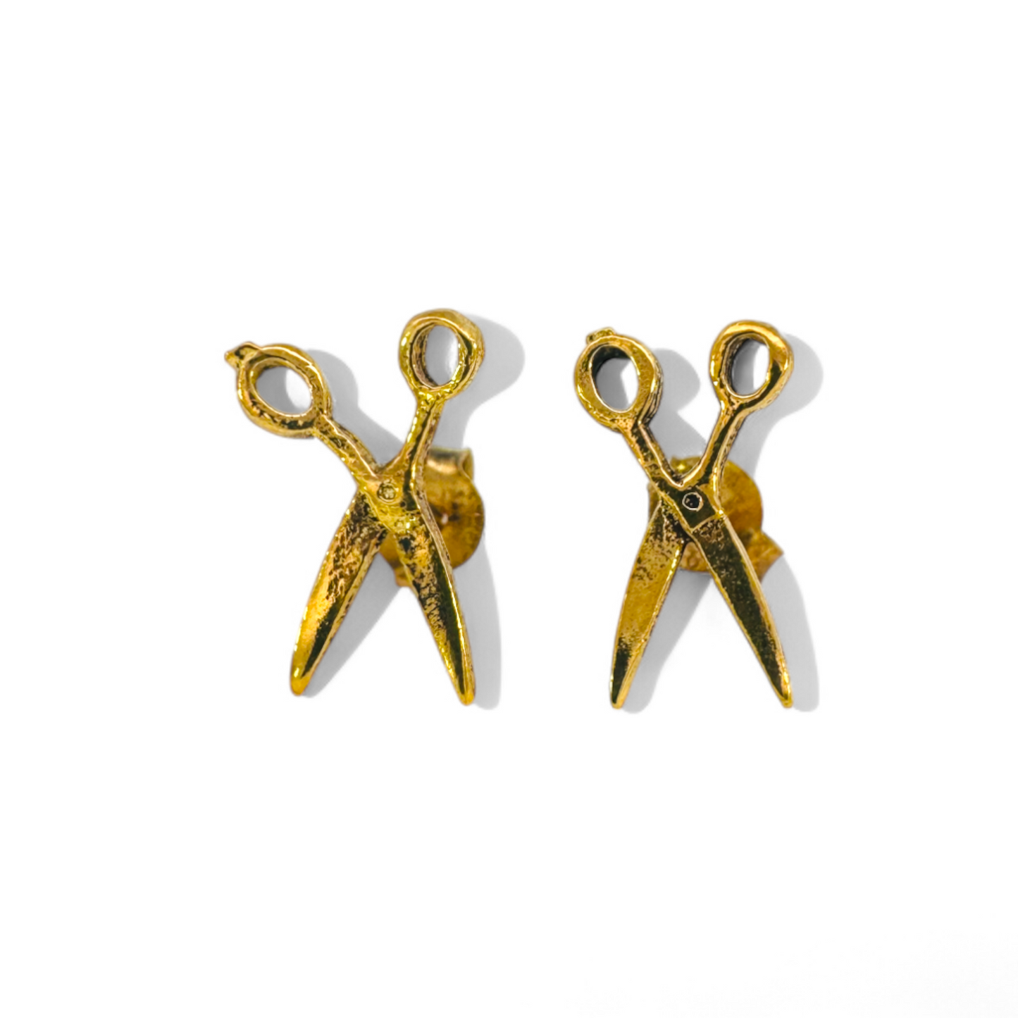 Aros stud Tijeras dorados
