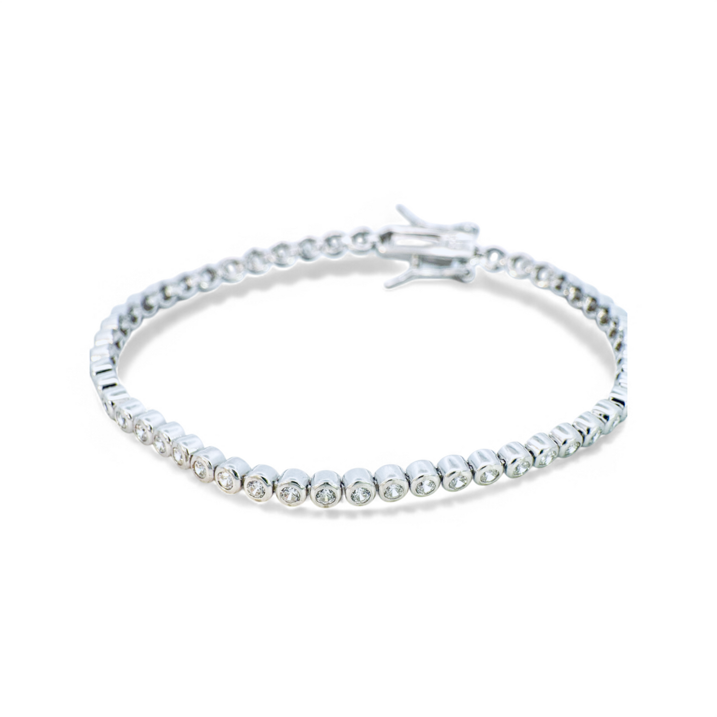 Pulsera tennis circón bisel 2 mm