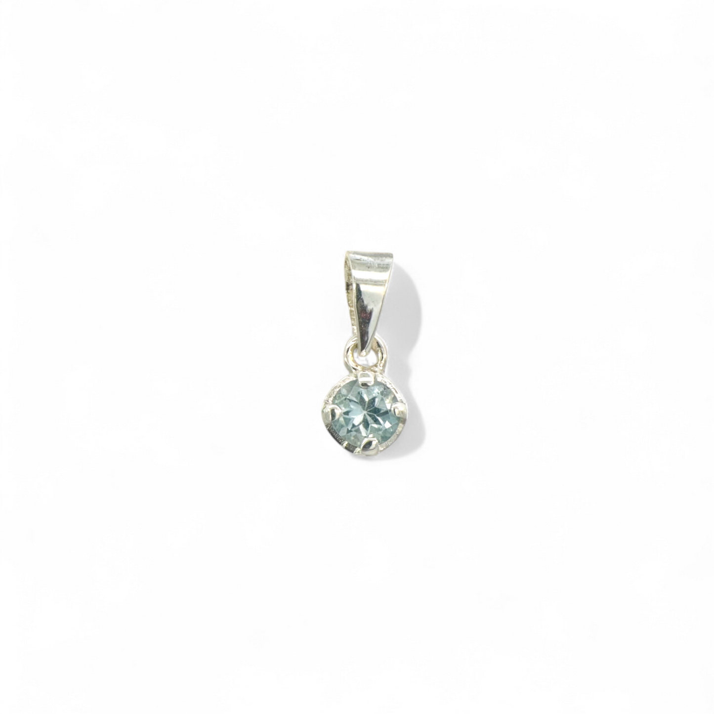 Colgante Topacio redondo 5 mm en plata