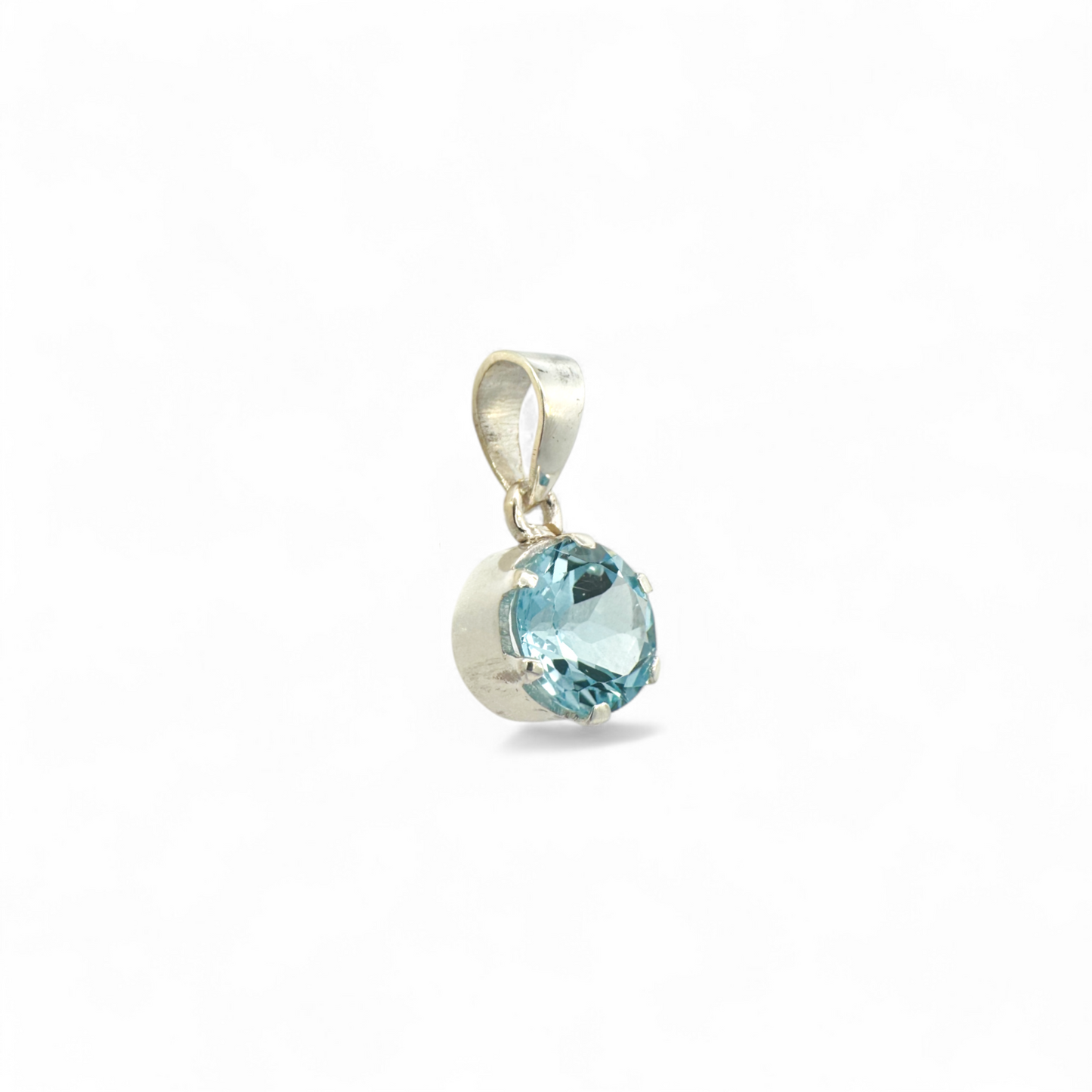 Colgante Topacio redondo 8 mm en plata