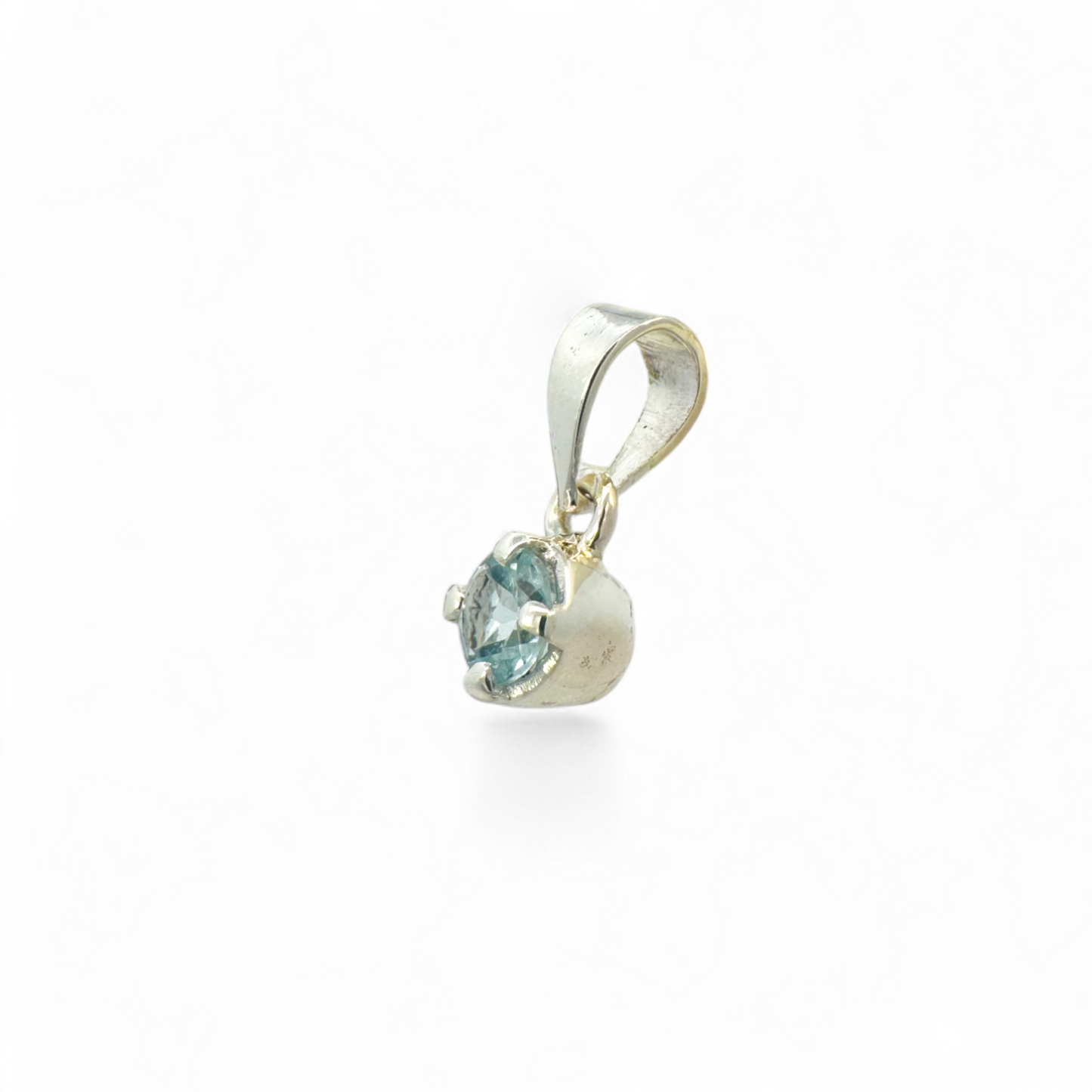Colgante Topacio redondo 8 mm en plata