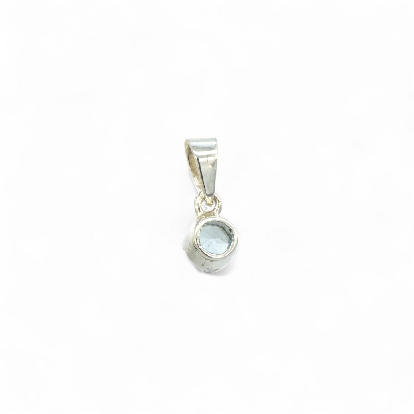 Colgante Topacio redondo 5 mm en plata