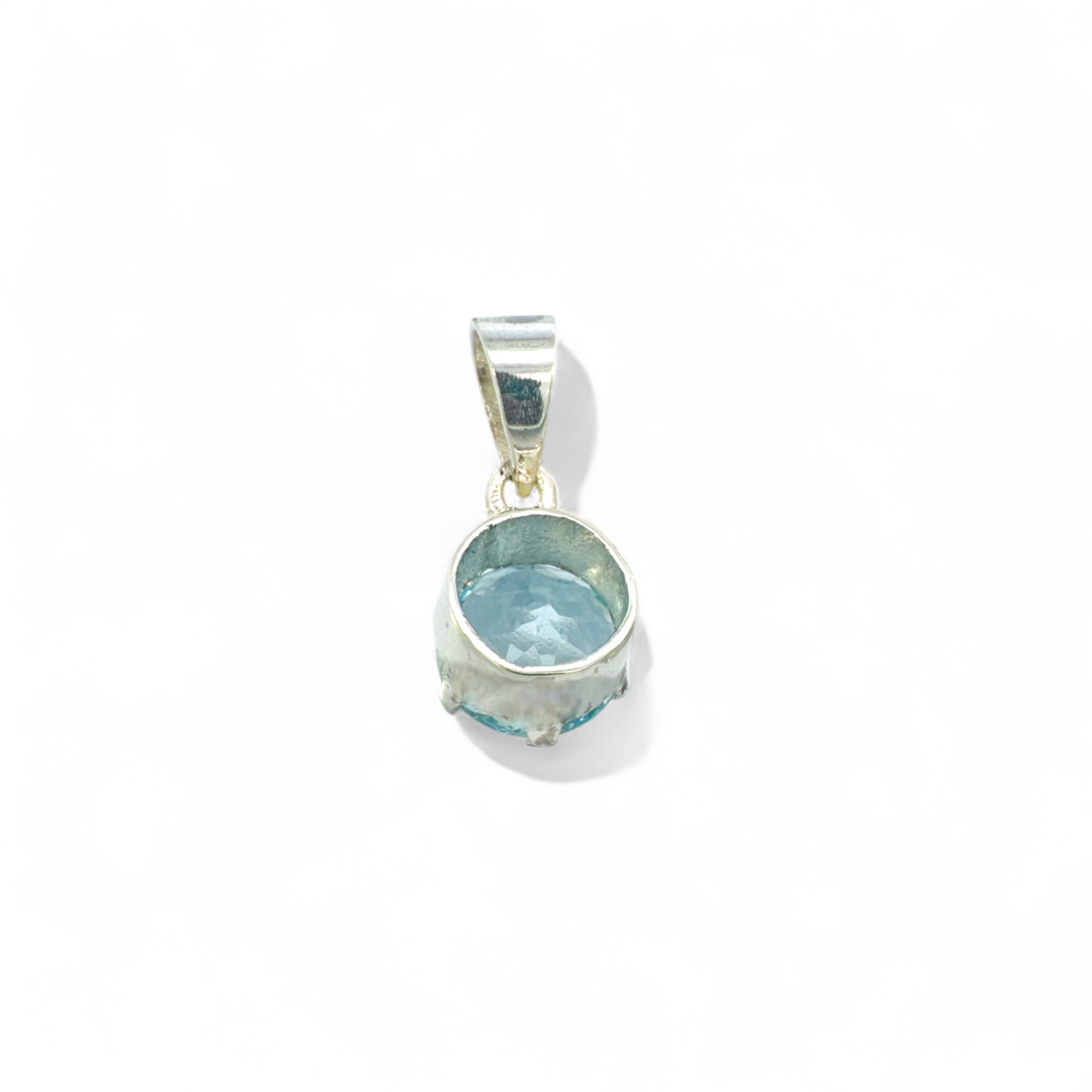Colgante Topacio redondo 8 mm en plata