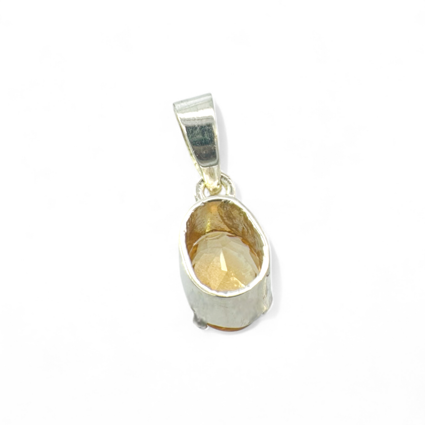 Colgante Citrino oval 8 mm en plata