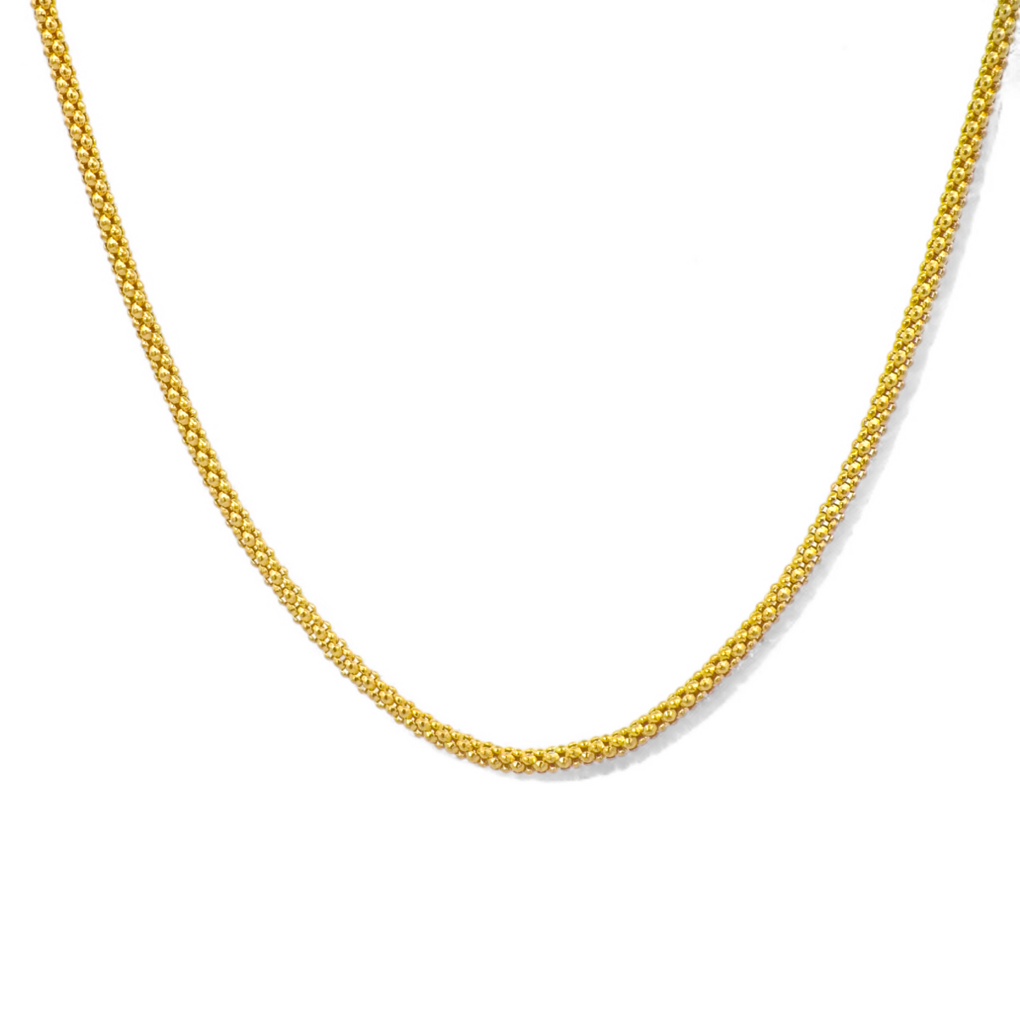 Cadena Coreana Plata bañada en oro