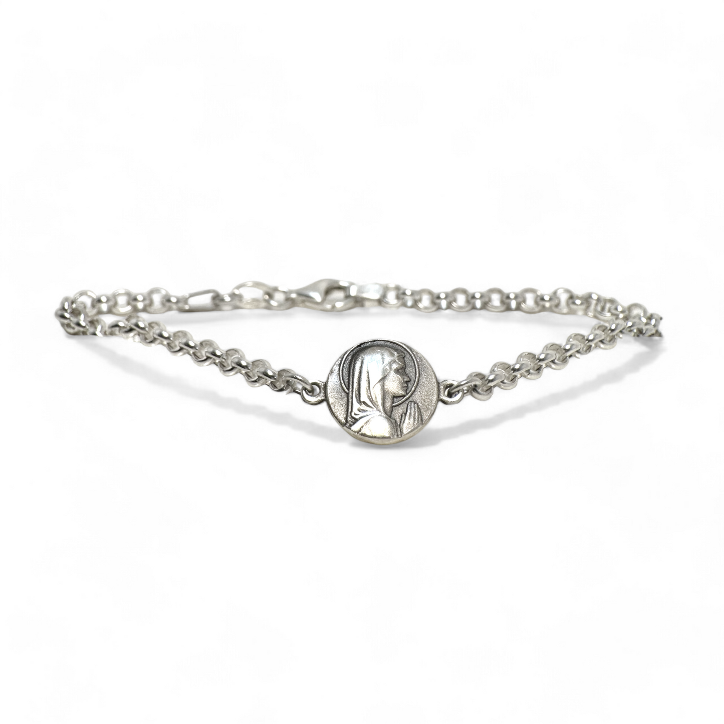 Pulsera de Plata 925 con medalla Virgen