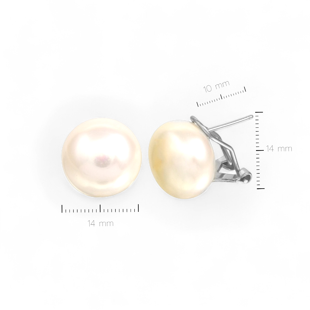 Aros perlas 11-12 mm cierre omega plata 925