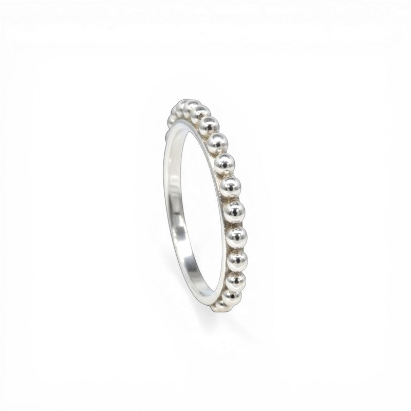 Anillo 12 Bolitas plateado
