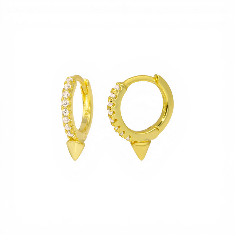 Aros argollas circones y punta dorados 11 mm