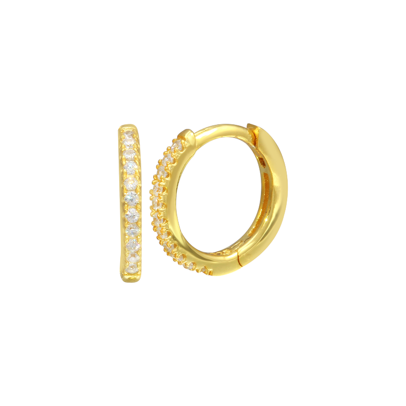 Aros argollas circón en grifa de Plata 925 bañada oro