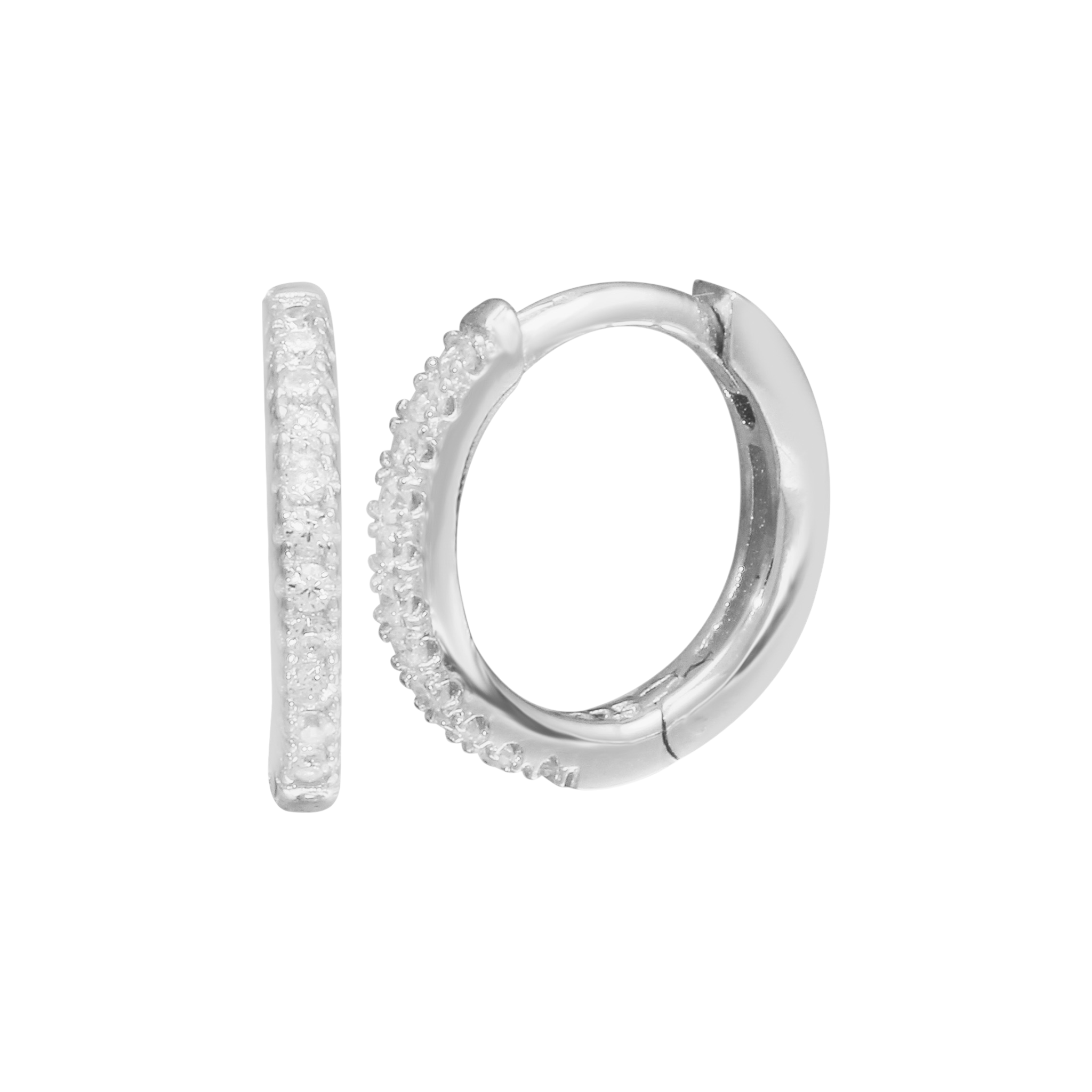 Aros argollas circón en grifa de Plata 925