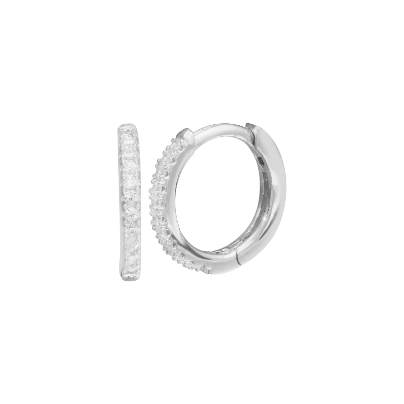 Aros argollas circón en grifa de Plata 925