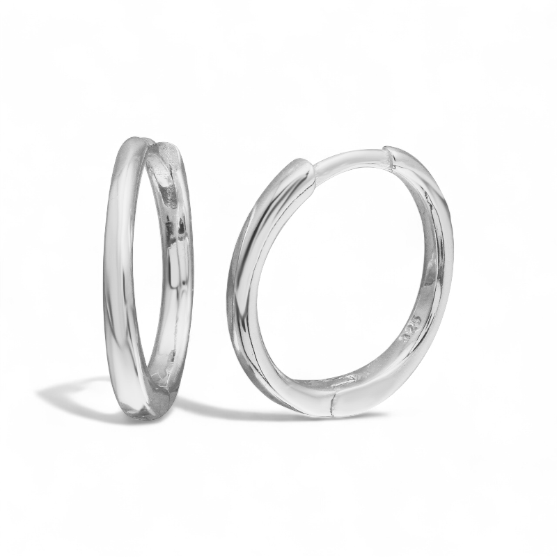 Aros argolla 14 mm plateadas