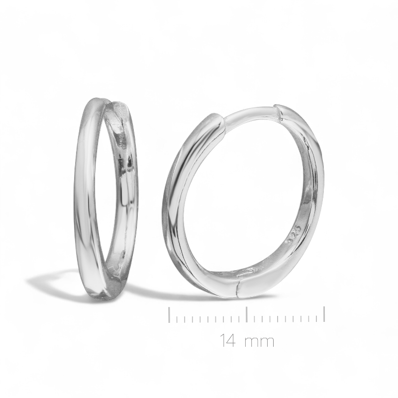 Aros argolla 14 mm plateadas