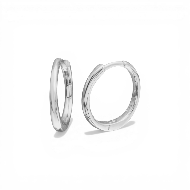 Aros argolla 14 mm plateadas