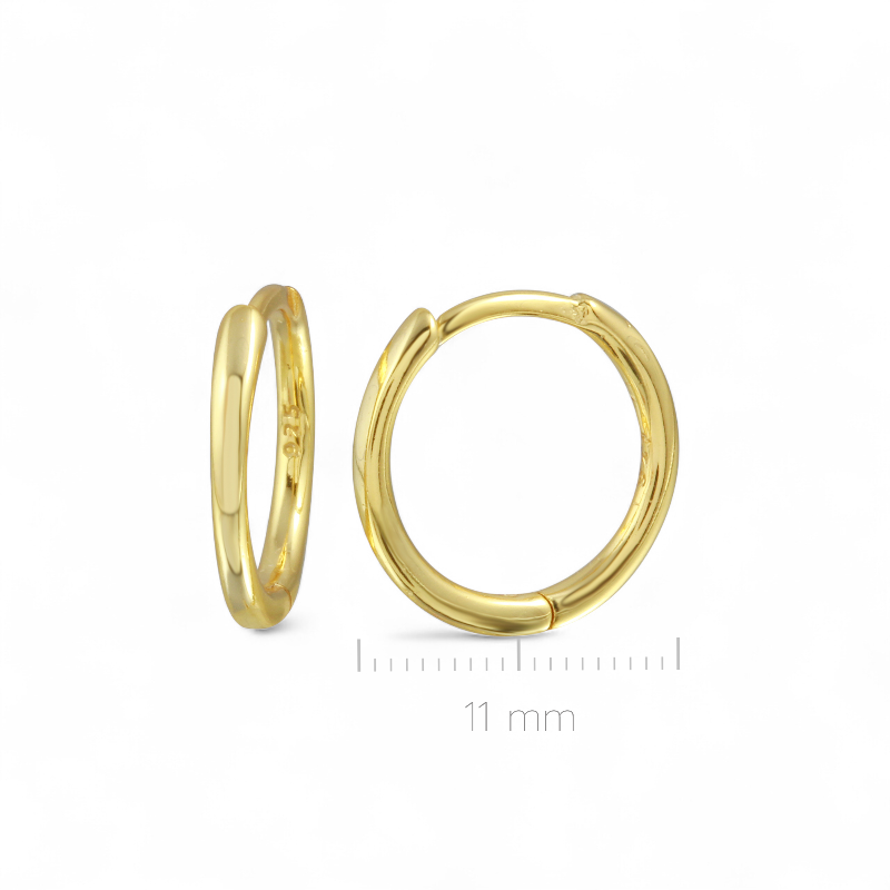 Aros Argollas cierre invisible 11 mm dorado
