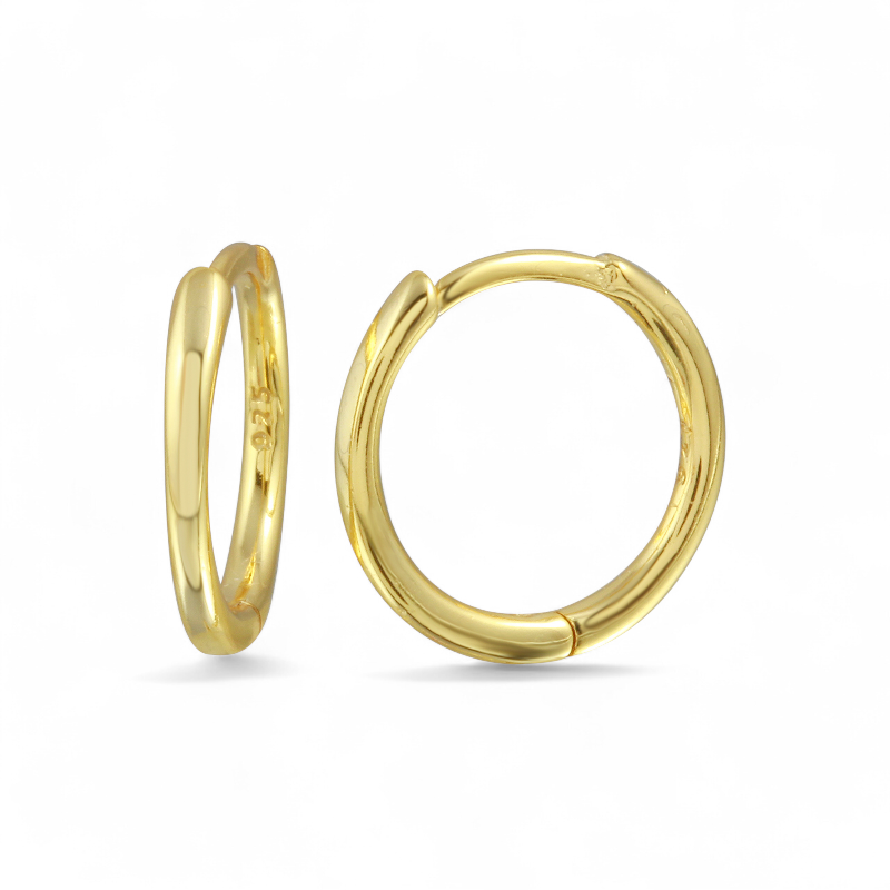 Aros Argollas cierre invisible 11 mm dorado