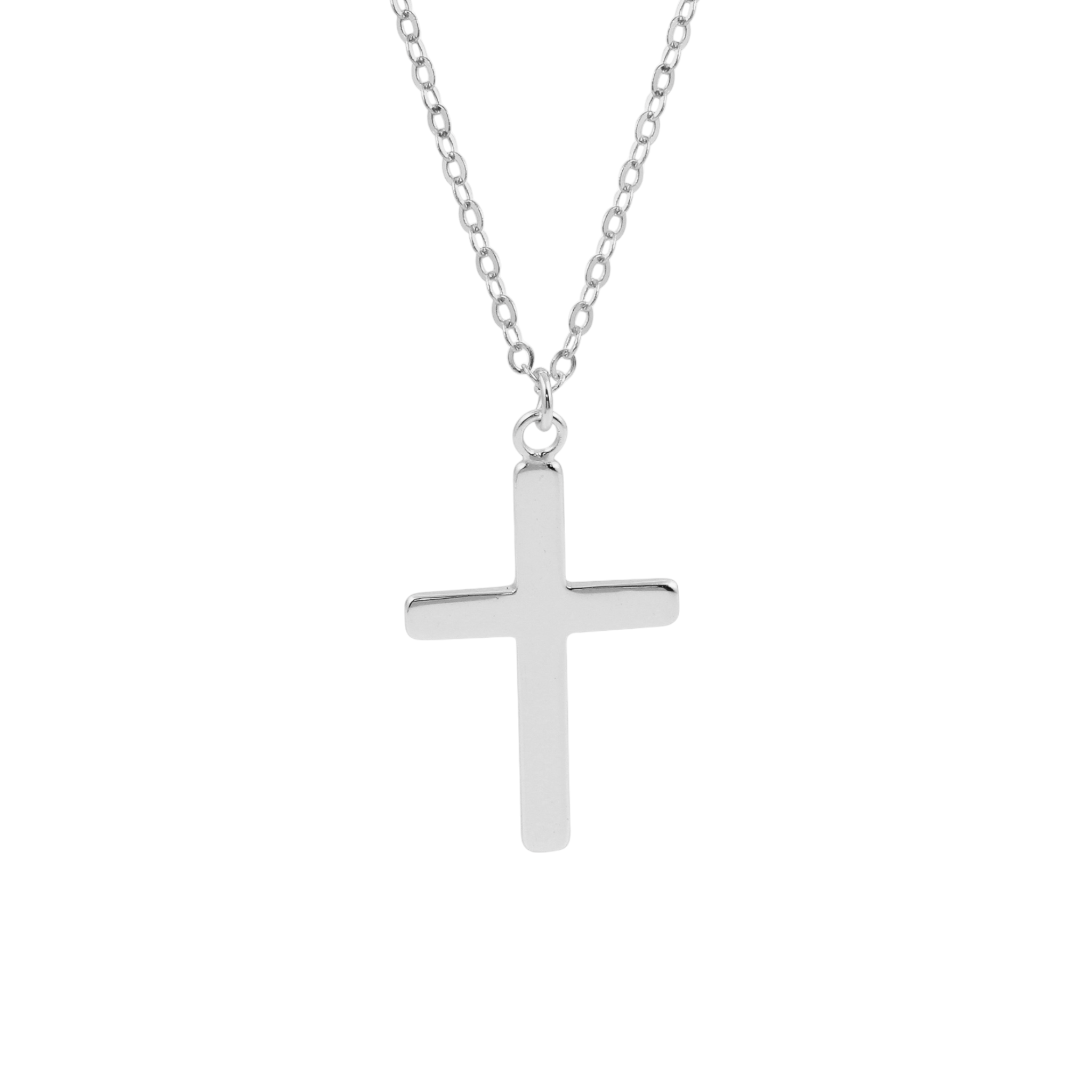 Collar cadena con Cruz de 13 x 20 mm de Plata 925