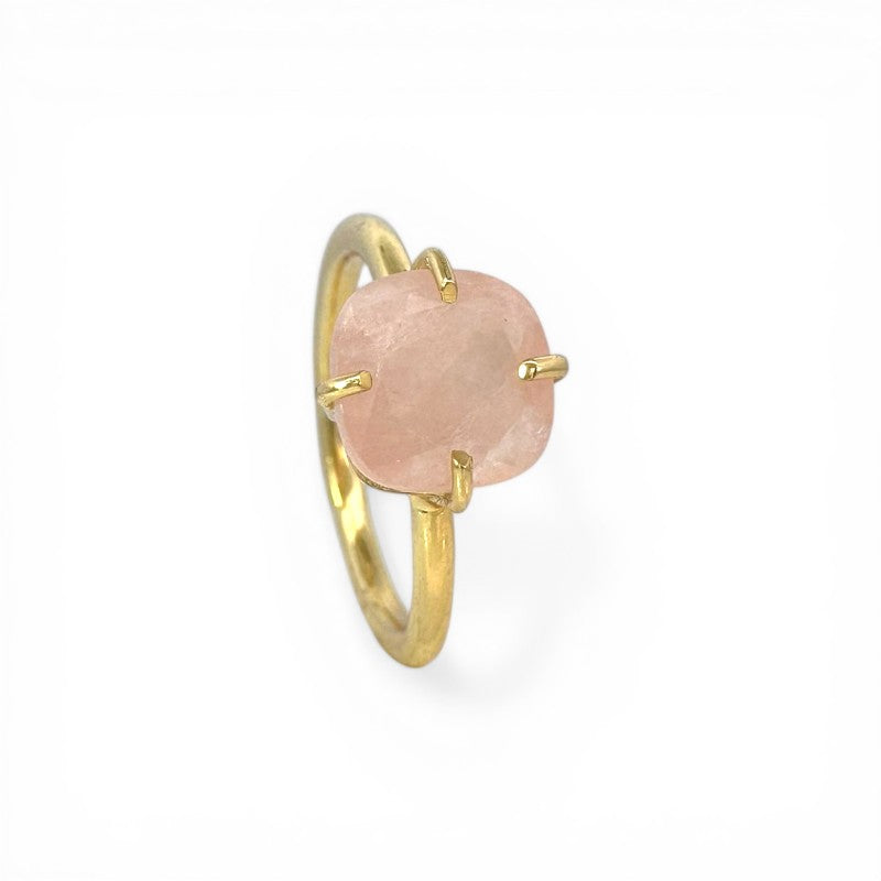 Anillo Sunlight Cuarzo Rosa Dorado