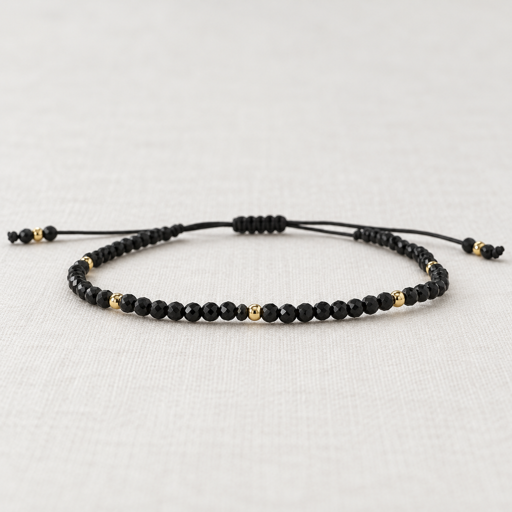 Pulsera hilo Onix Small y goldfilled