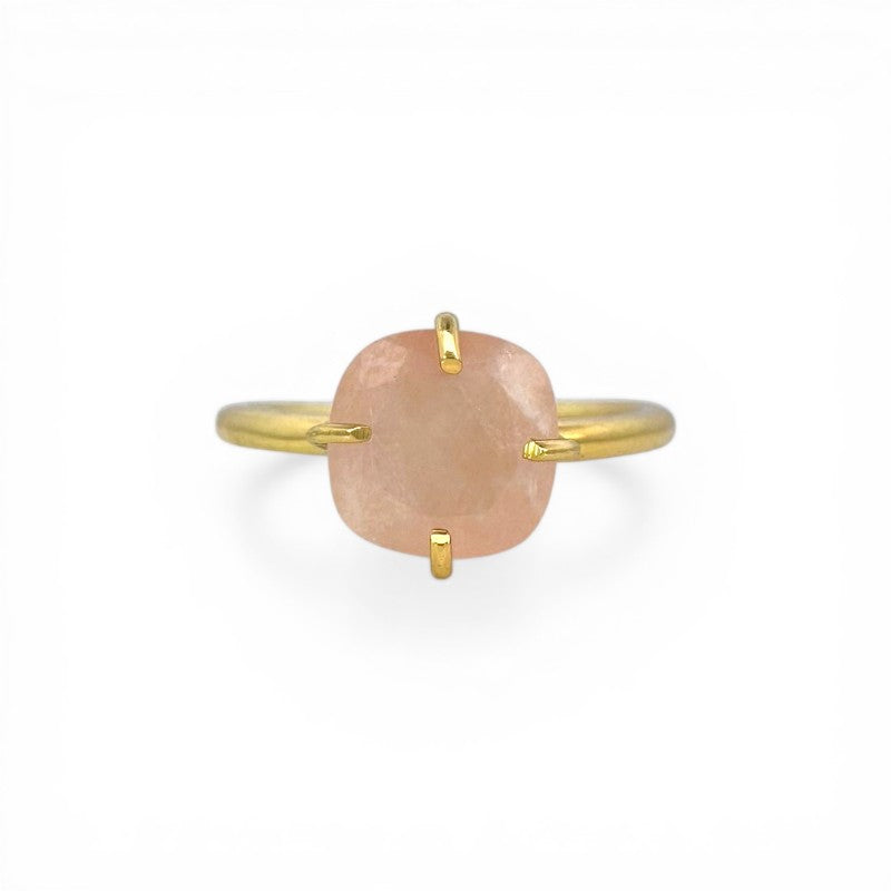 Anillo Sunlight Cuarzo Rosa Dorado