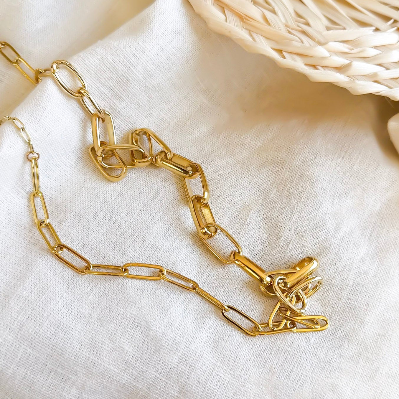 Collar cadena doble de eslabones clip