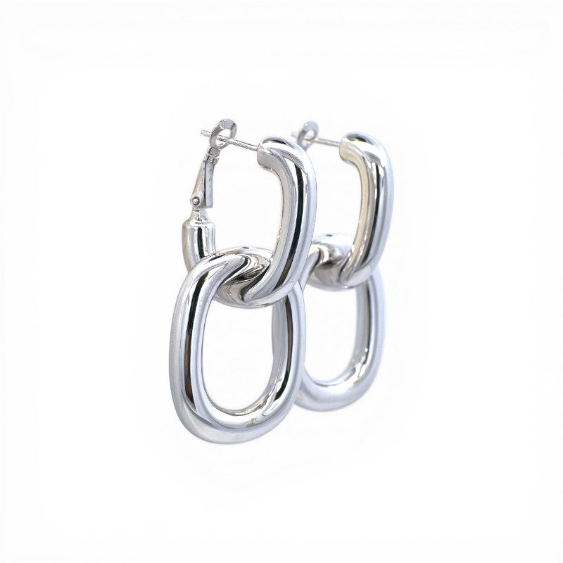 Aros Eslabones grandes  plateado
