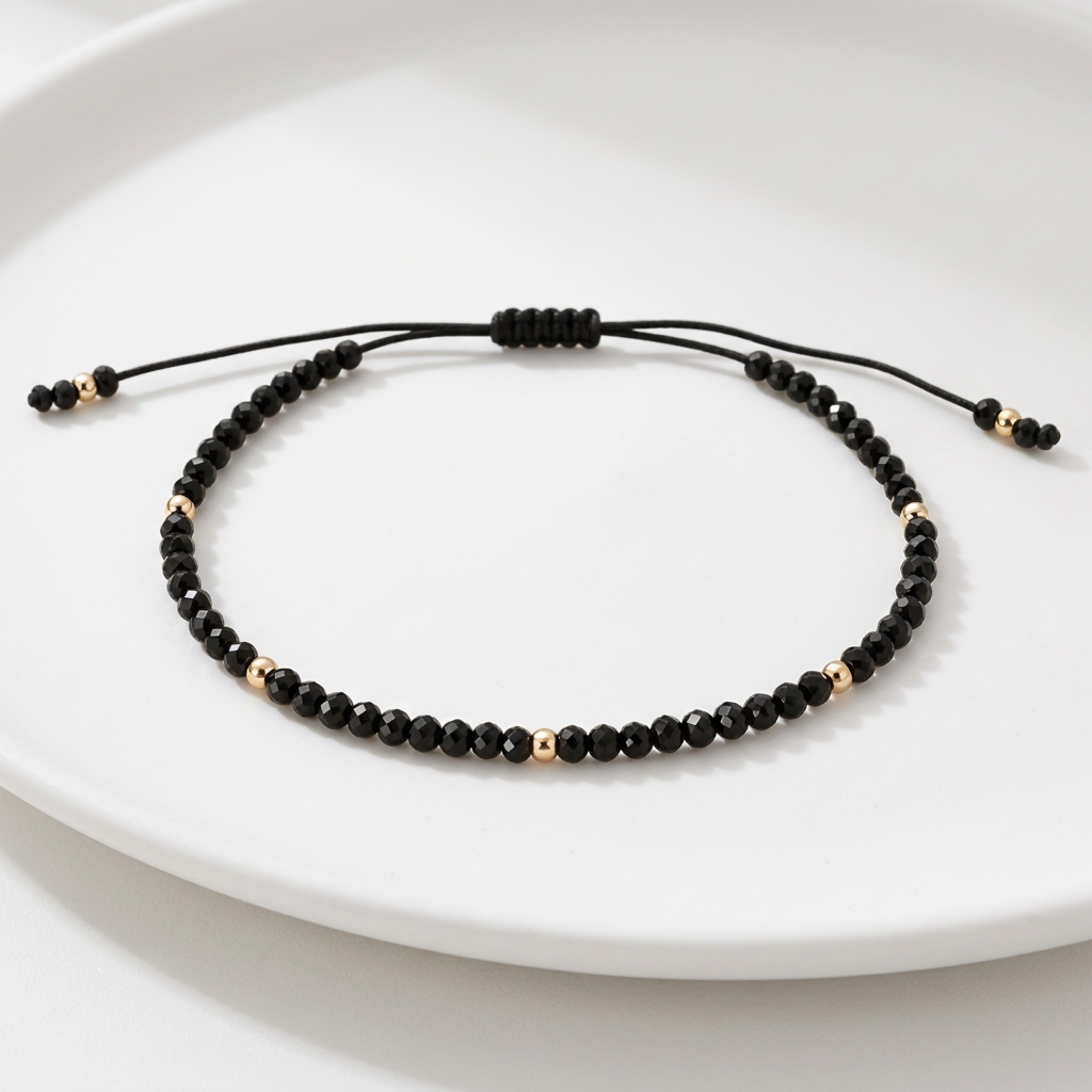 Pulsera hilo Onix Small y goldfilled