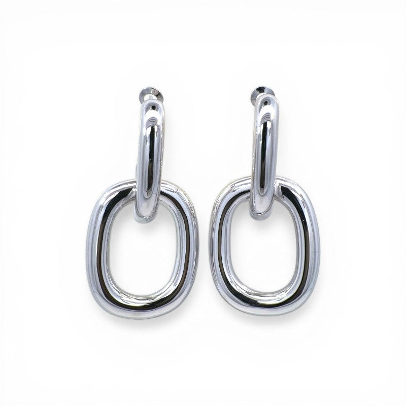 Aros Eslabones grandes  plateado