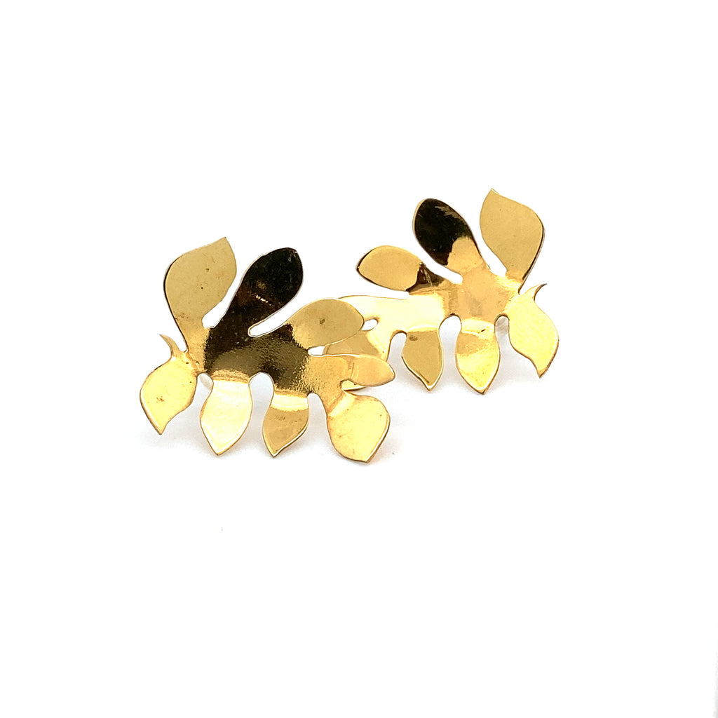 Aros Hoja de plata con baño de oro