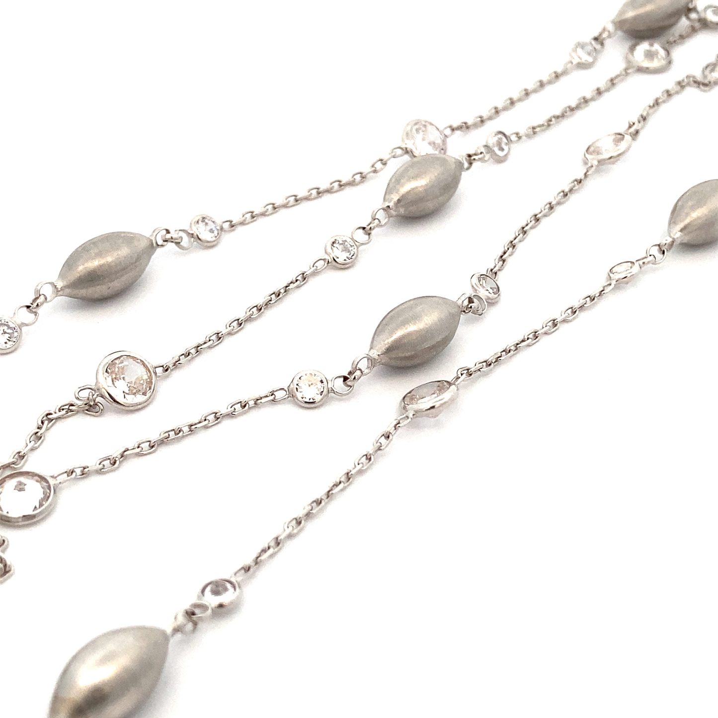 Collar Perlas de Plata con Circones naturales grandes y pequeños