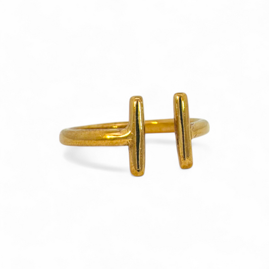 Anillo Abierto T Plata 925 bañada en Oro