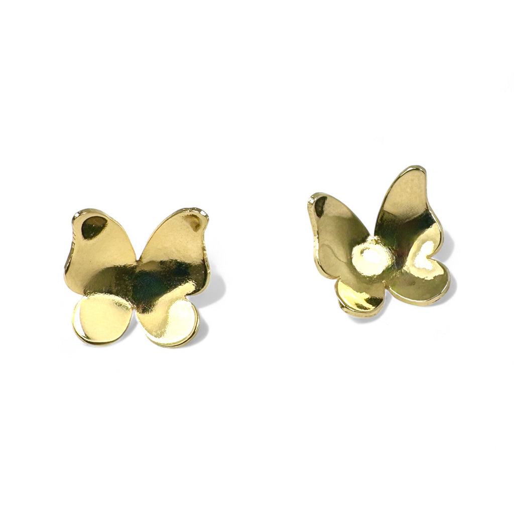 Aros Mariposa de plata con baño de oro
