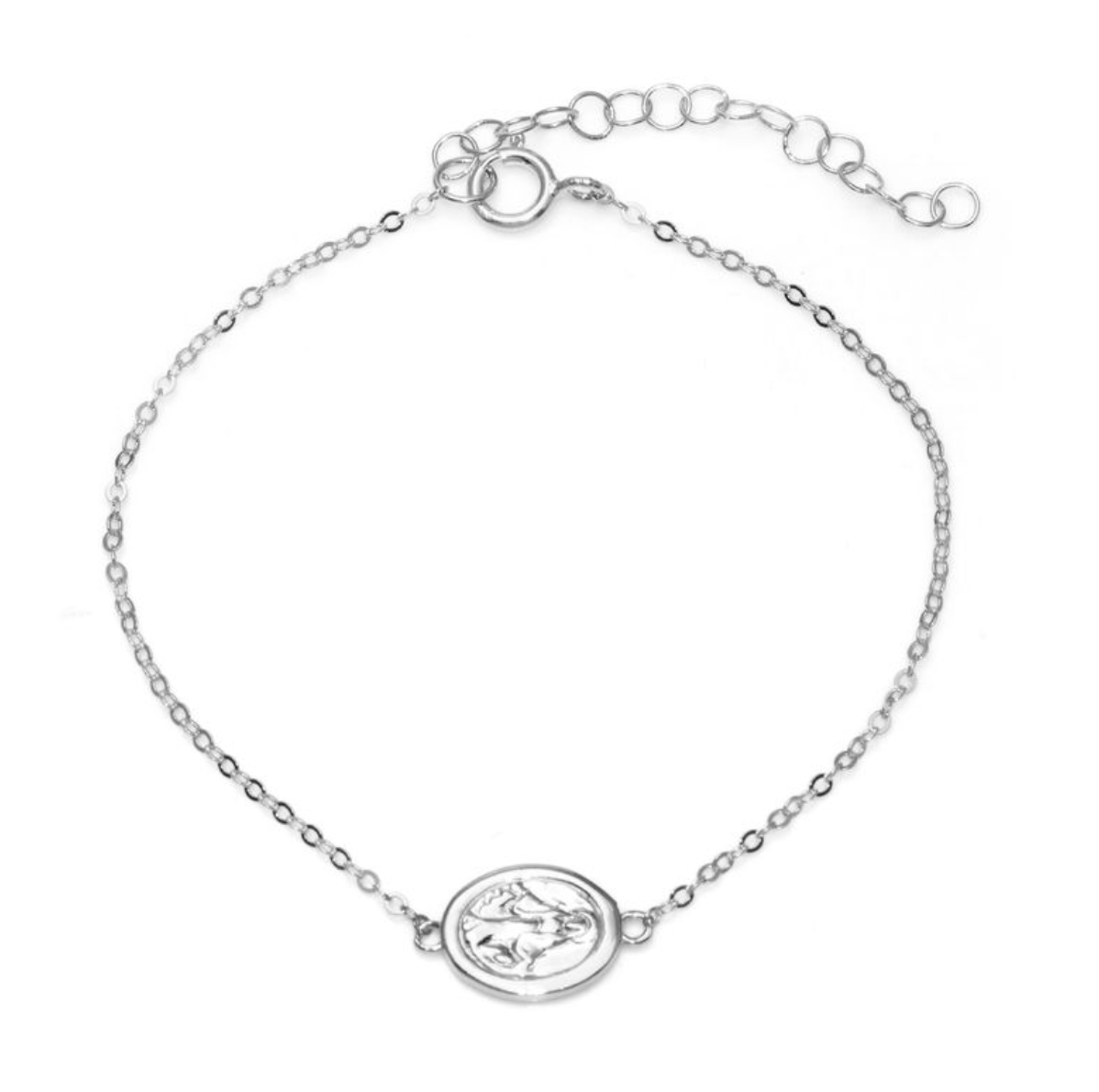 Pulsera de plata 925 medalla Virgen 11 mm