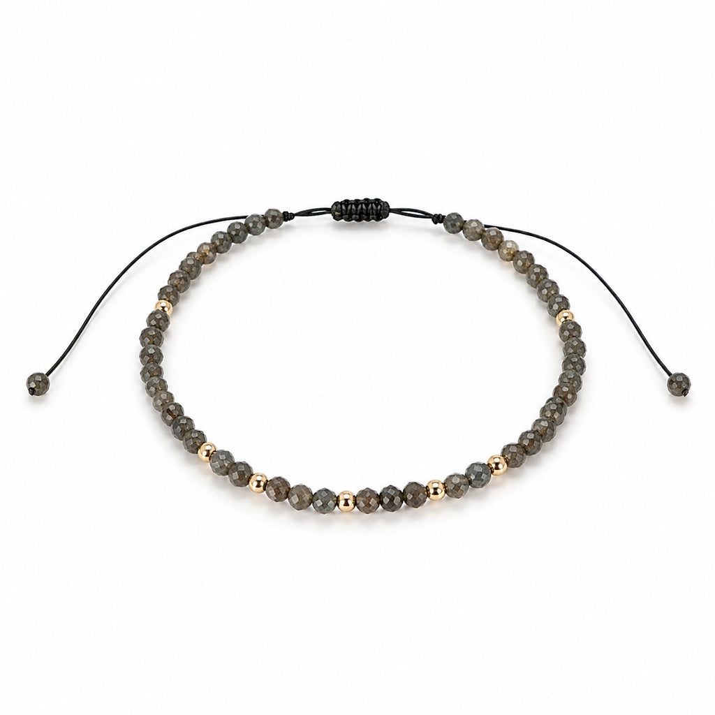 Pulsera hilo piedra natural y goldfilled