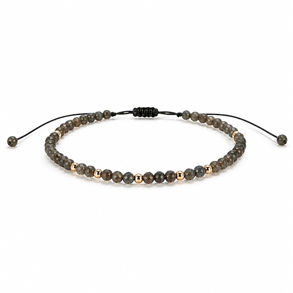 Pulsera hilo piedra natural y goldfilled