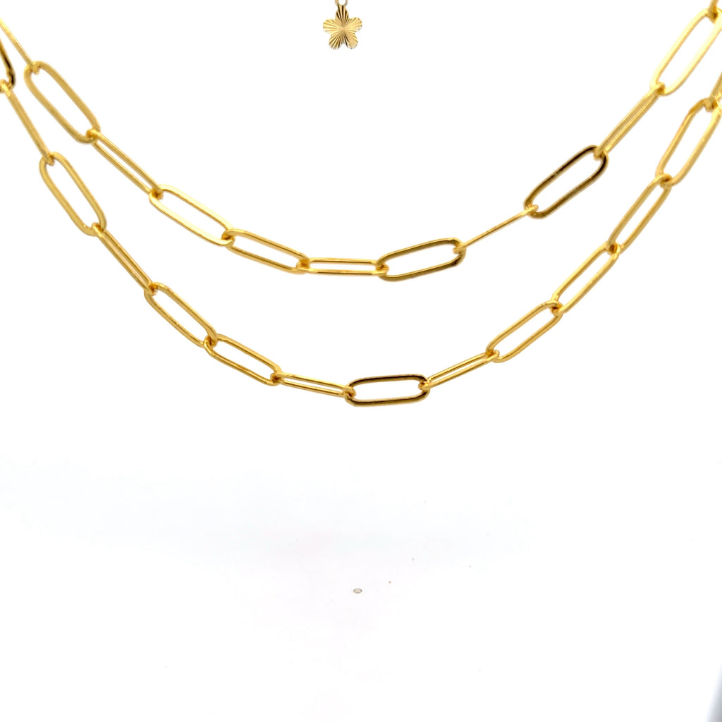 Collar cadena doble de eslabones clip