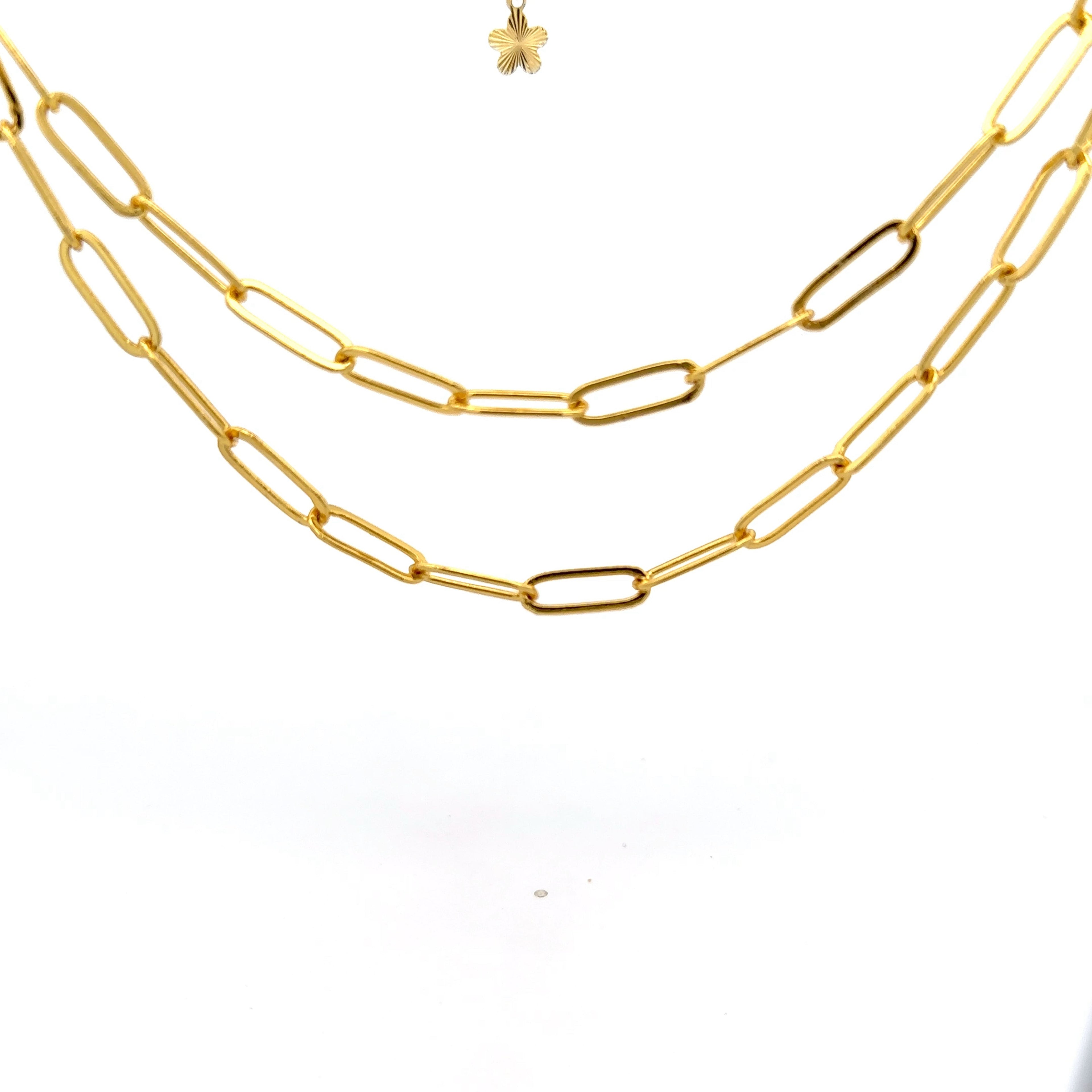 Collar cadena doble de eslabones clip