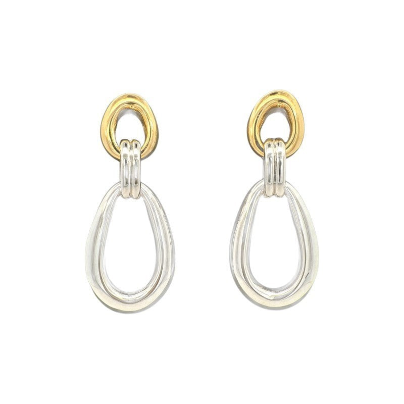 Aros argollas Maxi alargados plateados