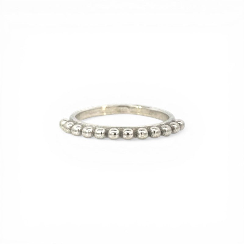 Anillo 12 Bolitas plateado